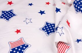 ранфорс 130гр/м2, 100хб, 240см, цв белый принт звезда американский флаг купить по цене 195 руб в розницу от 1 метра - в интернет-магазине Веллтекс